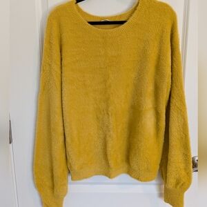 For Love And Lemons Mustard Crew Neck Sweater